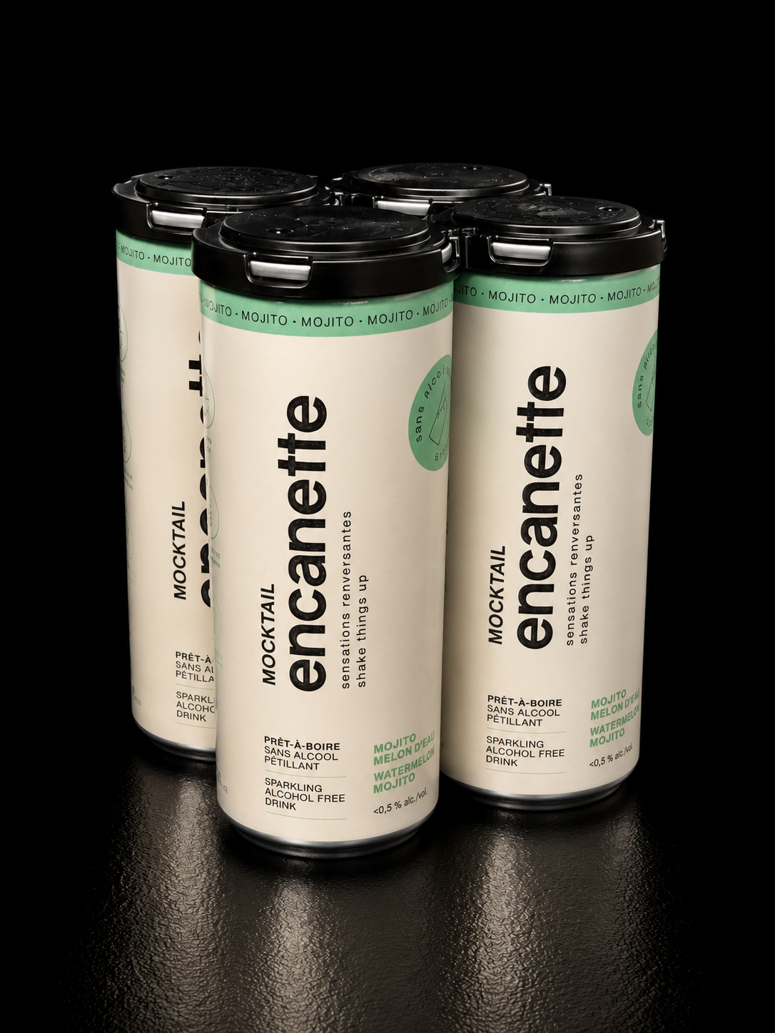 Breuvage Encanette - Mojito Melon d'eau - Paquet de 4 x 250 ml