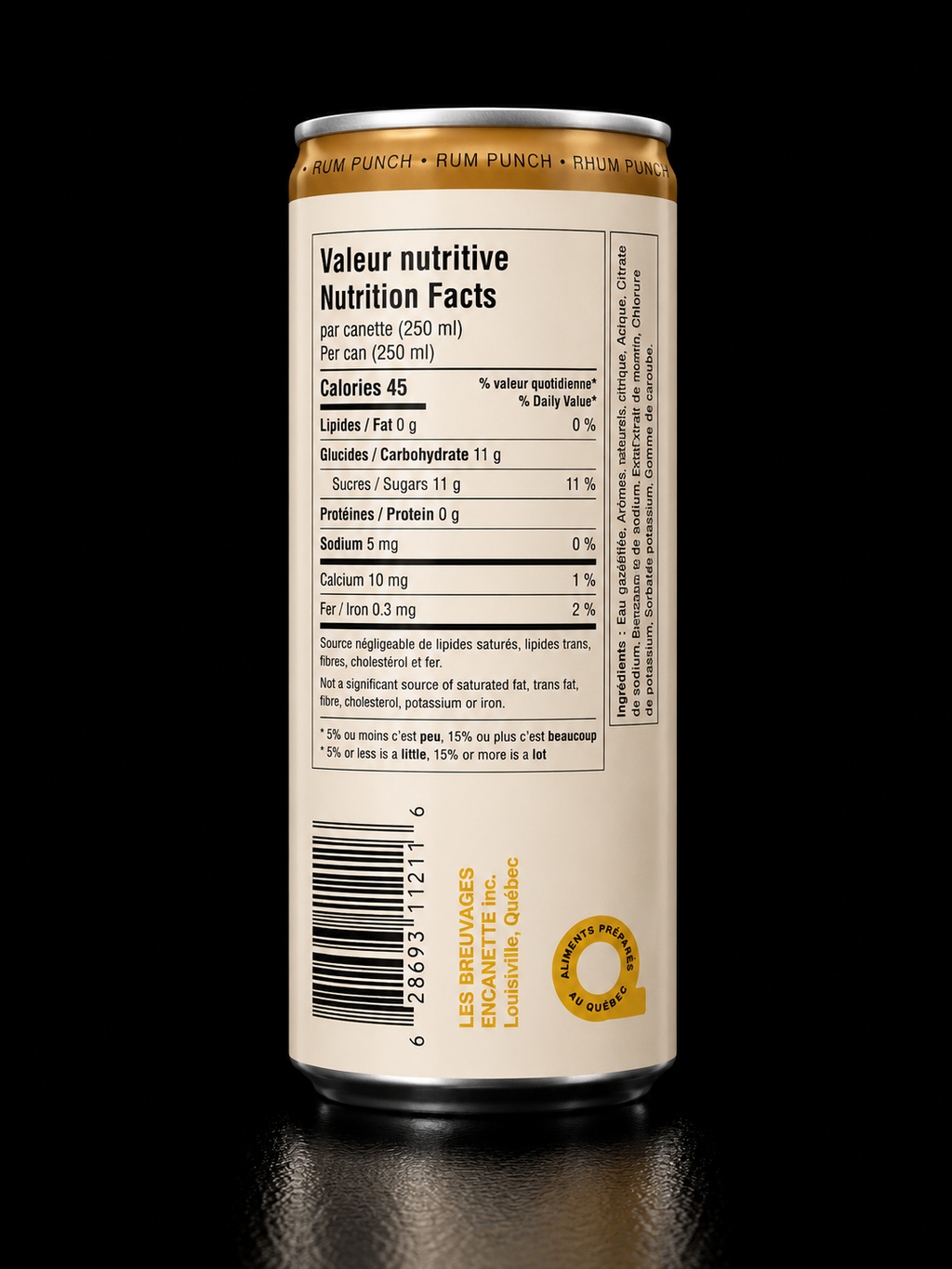 Breuvage Encanette - Rhum Punch Coco Ananas - 250 ml