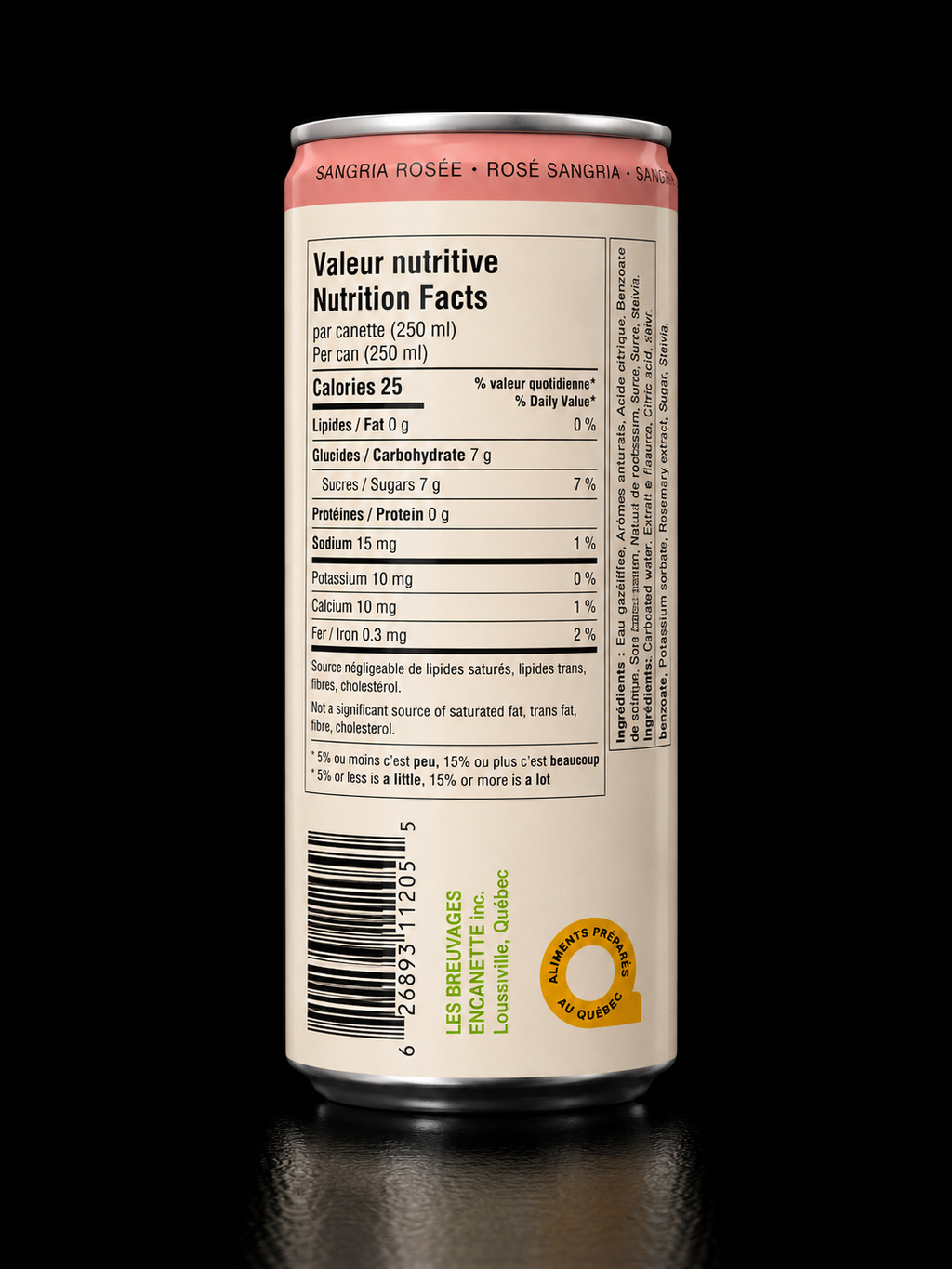Breuvage Encanette - Sangria Rosée Canneberge Fraise - 250 ml
