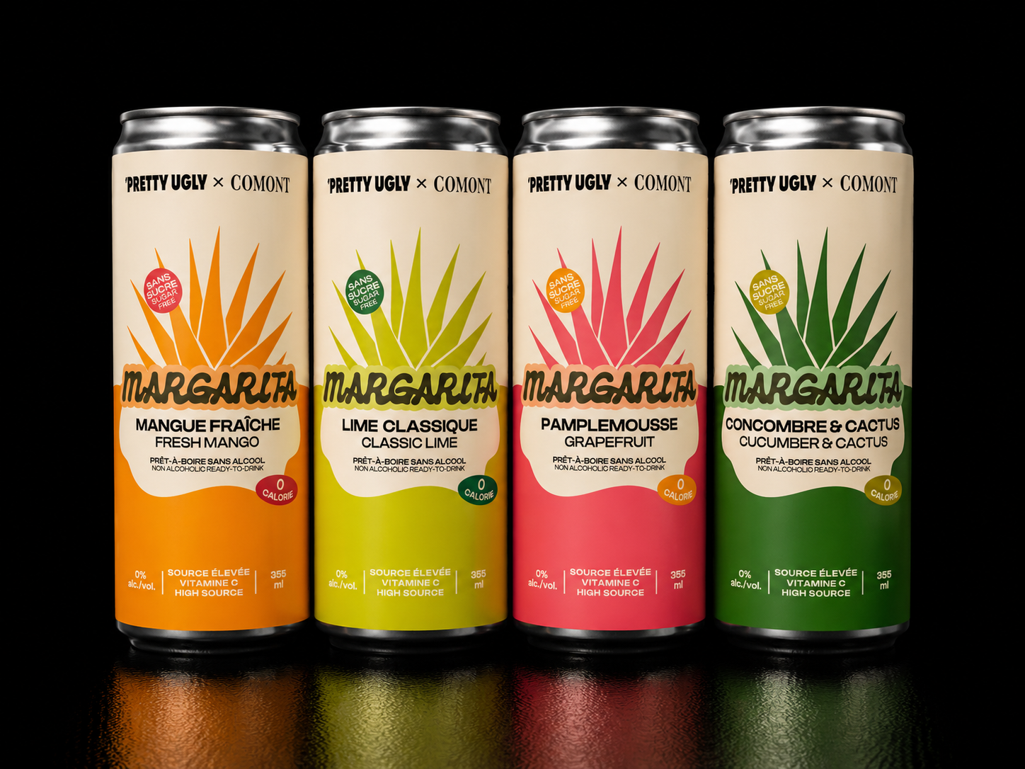 Pretty Ugly & Comont - Margarita caisse Mixte - Paquet de 4 x 355ml