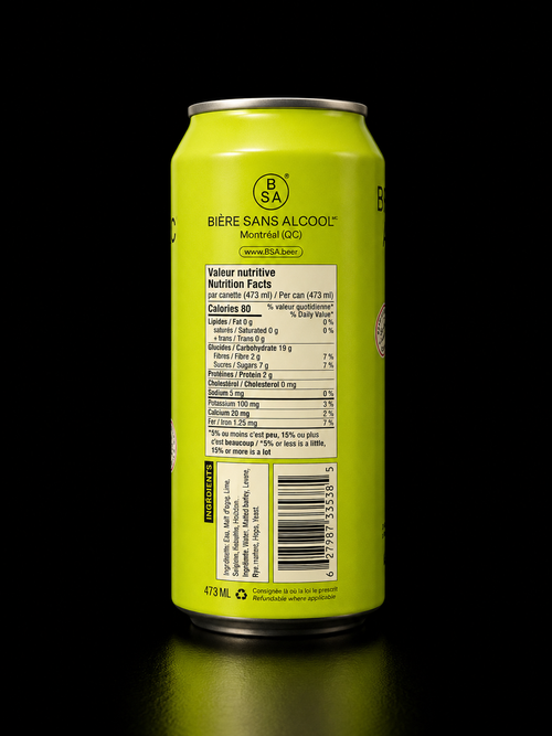 BSA - Bière Sour Lime & Citron - 473 ml