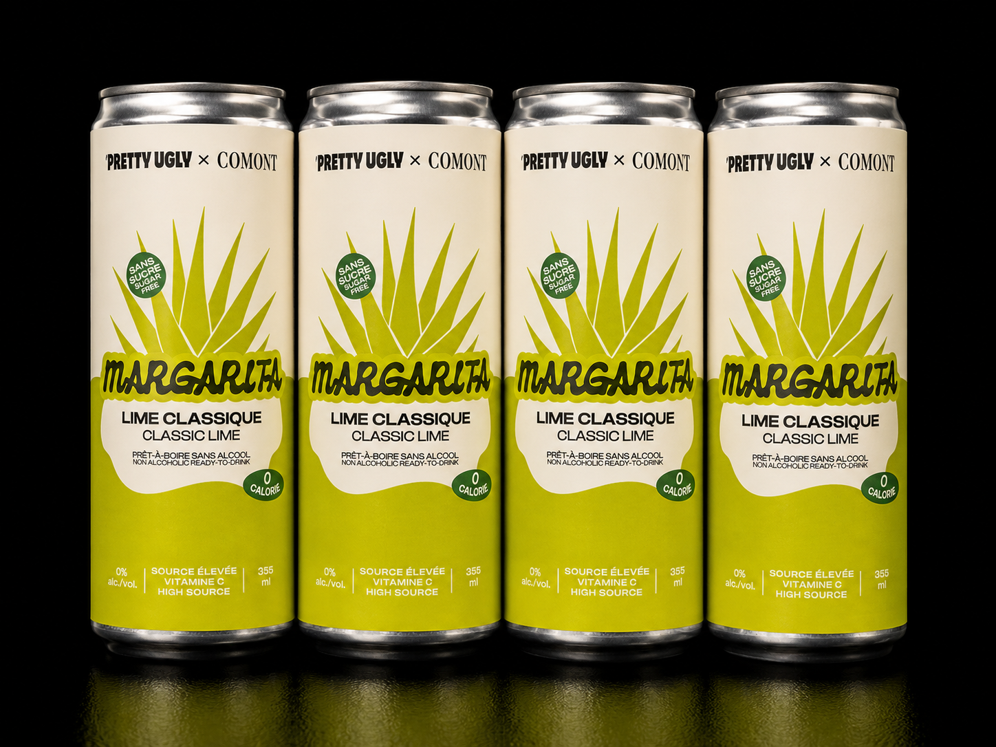 Pretty Ugly & Comont - Margarita Lime Classique - Paquet de 4 x 355ml