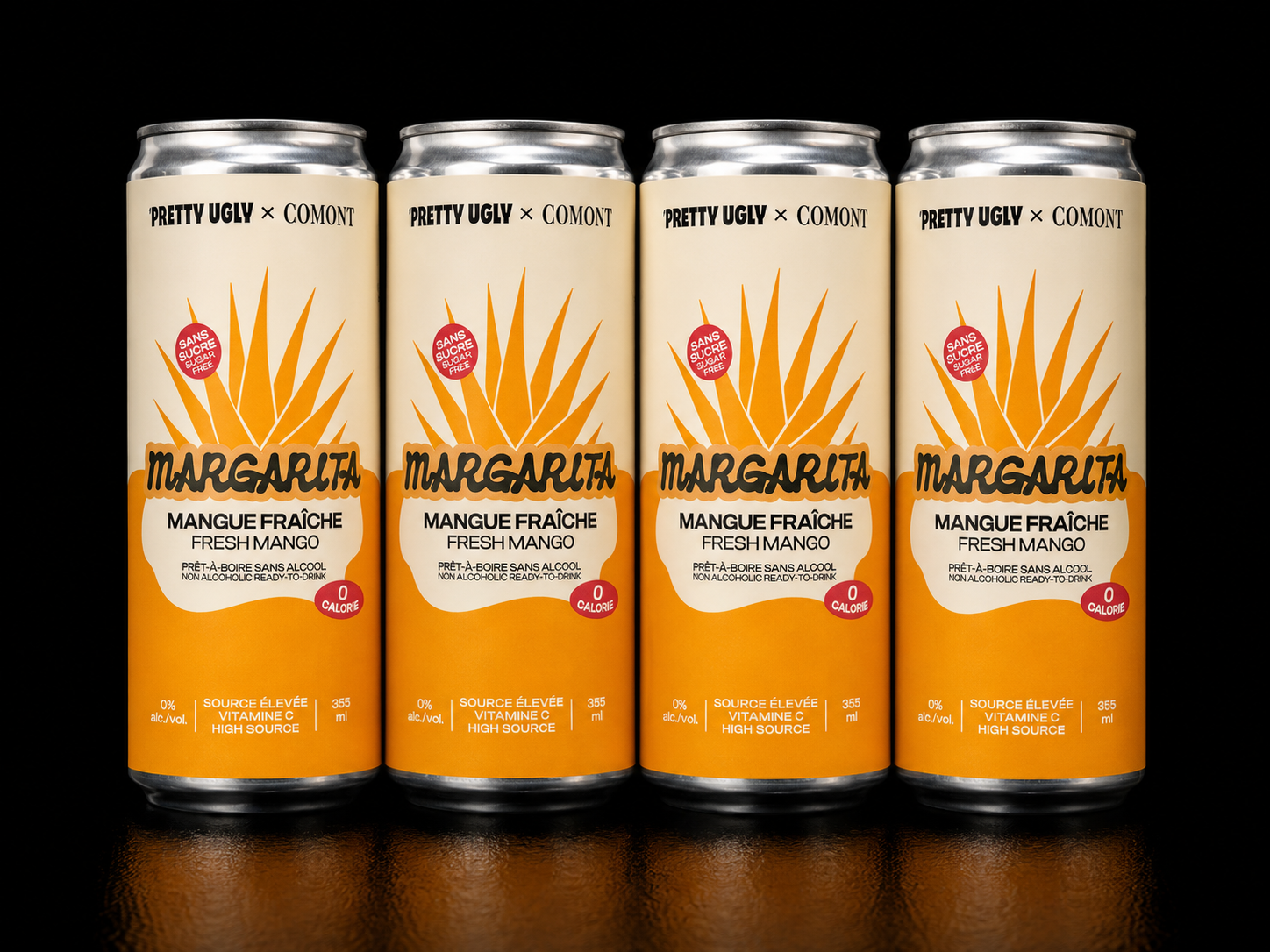 Pretty Ugly & Comont - Margarita Mangue Fraîche - Paquet de 4 x 355ml
