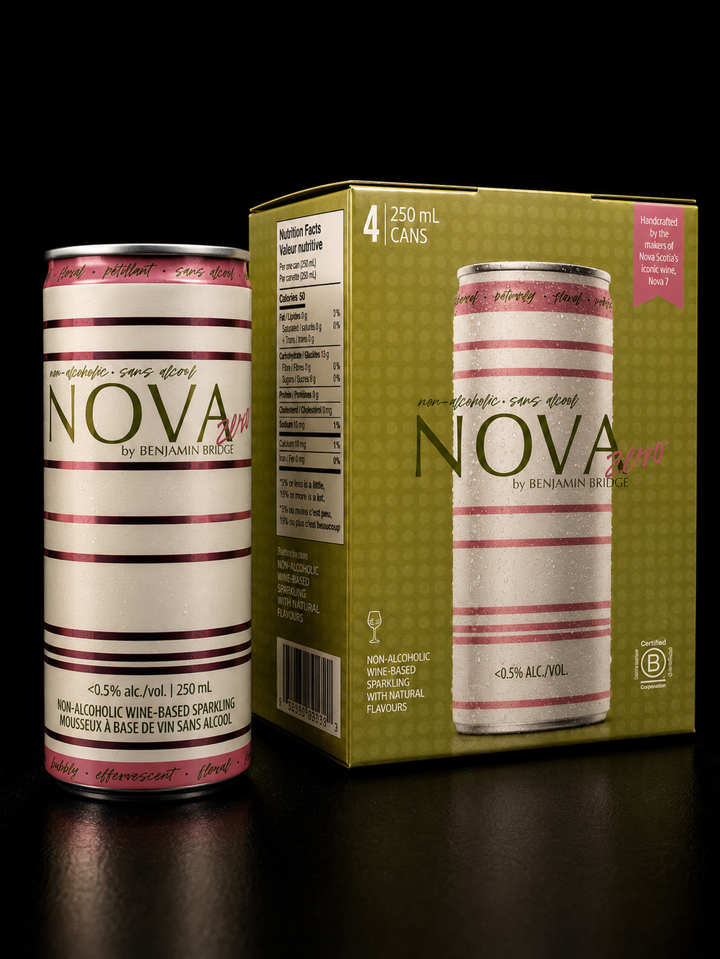 Benjamin Bridge - Bulles en canette Nova Zéro - 250 ml