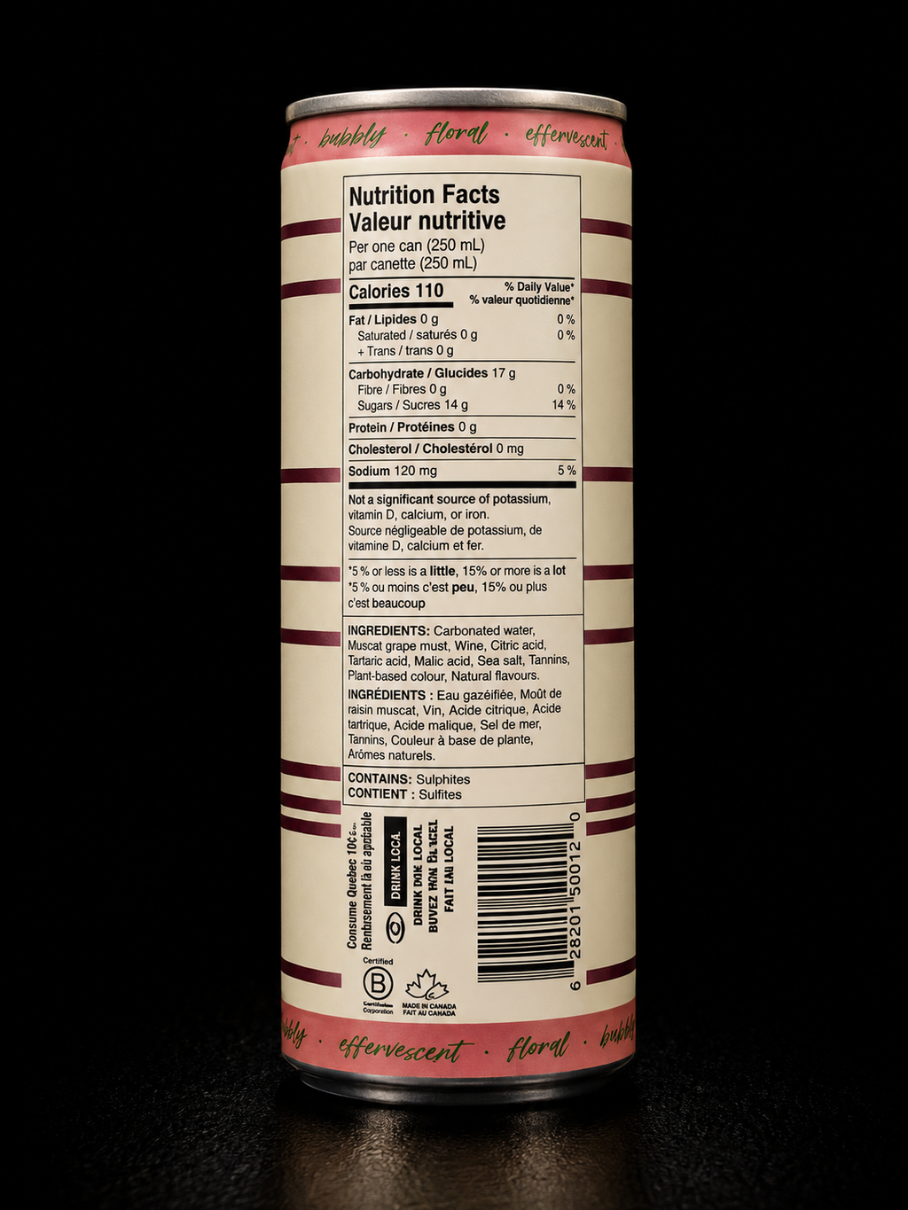 Benjamin Bridge - Bulles en canette Nova Zéro - 250 ml