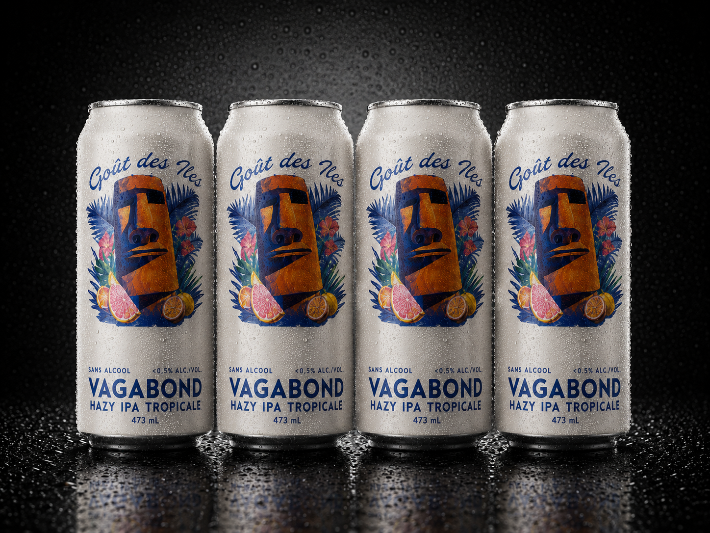 Vagabond - Goût des îles (Hazy IPA Tropicale) - Paquet de 4 x 473 ml
