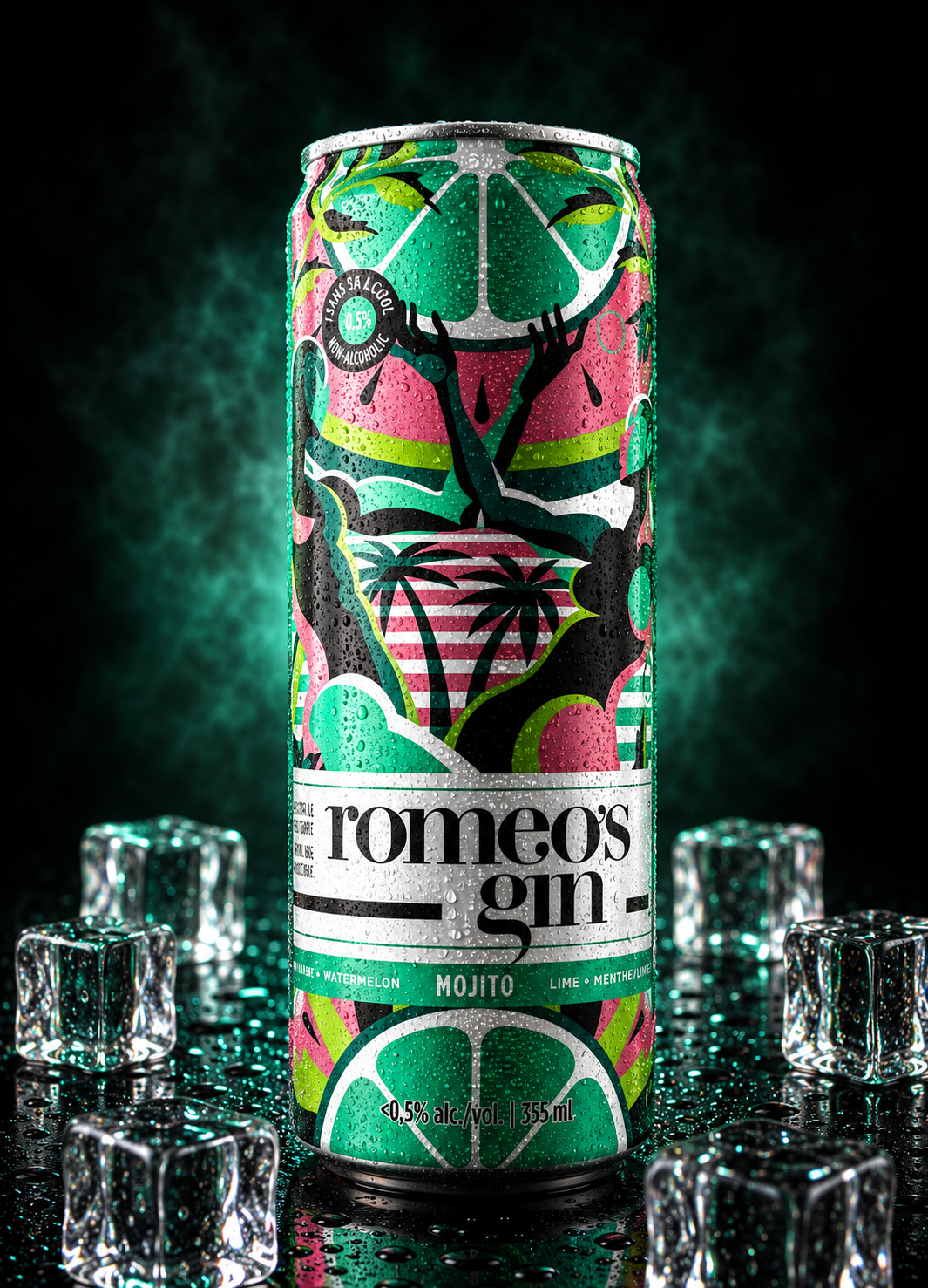 Romeo's Gin - Caisse Mixte (Gin Tonic, Sour, Mojito & Spritz) - paquet de 8 x 355 ml