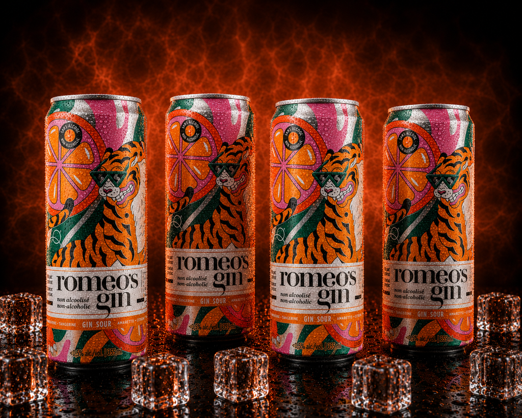 Romeo's Gin - Sour (Amaretto & Tangerine) - Paquet de 4 x 355 ml