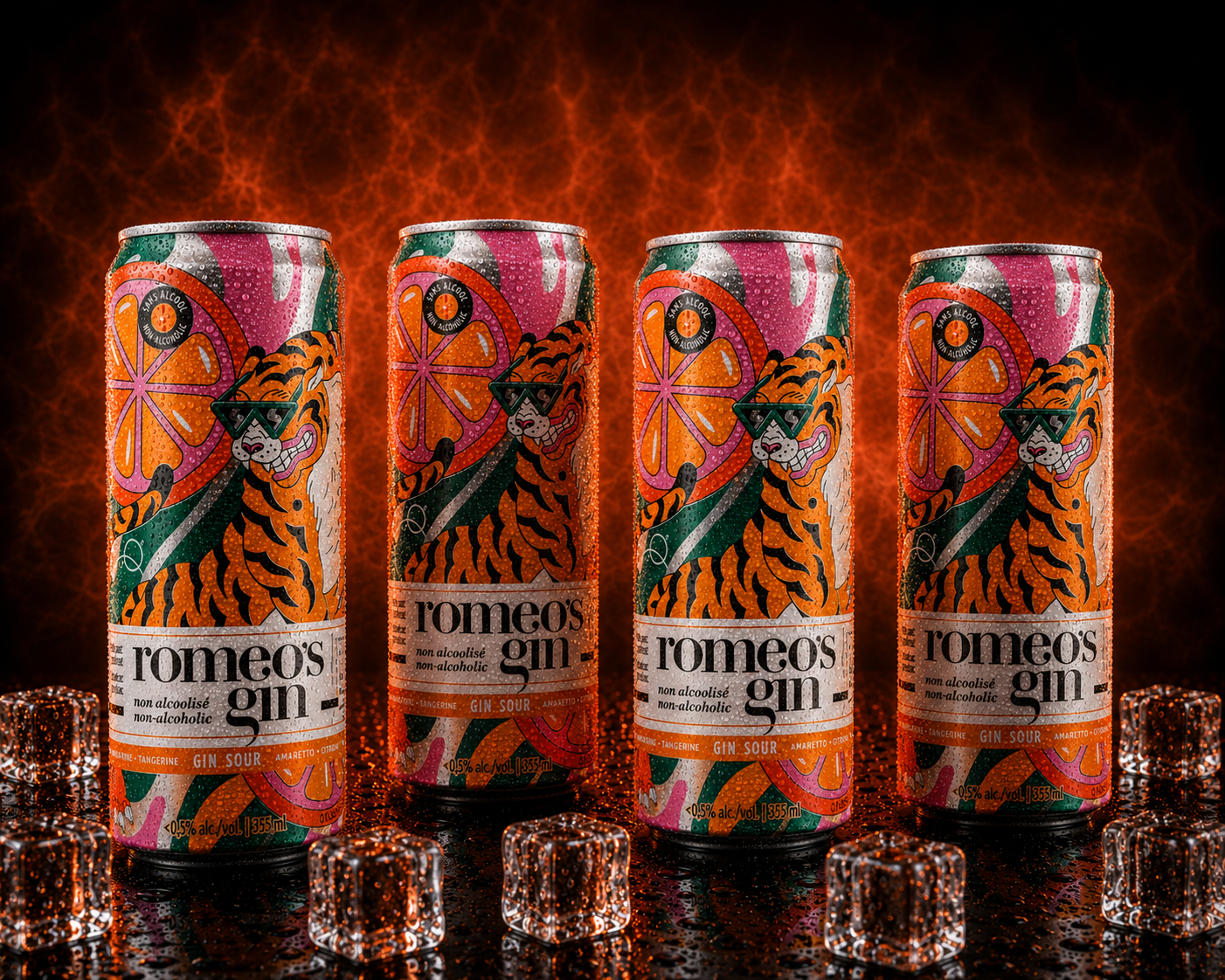 Romeo's Gin - Sour (Amaretto & Tangerine) - Paquet de 4 x 355 ml