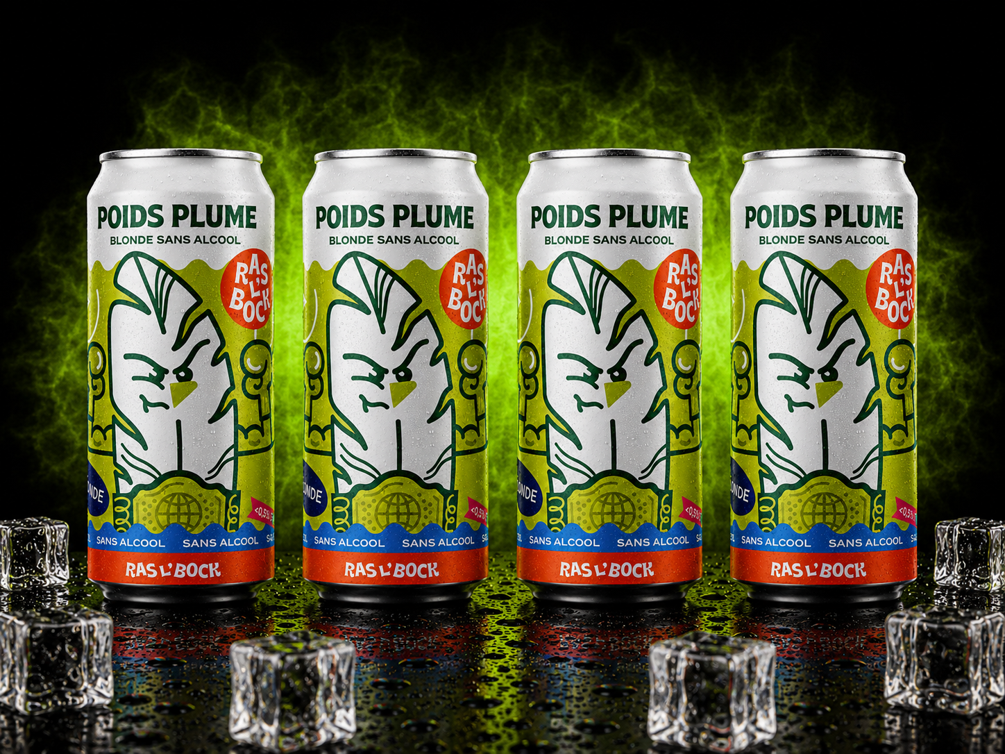 Ras l'Bock - Bière Poids Plume (Blonde) - Paquet de 4 x 473 ml