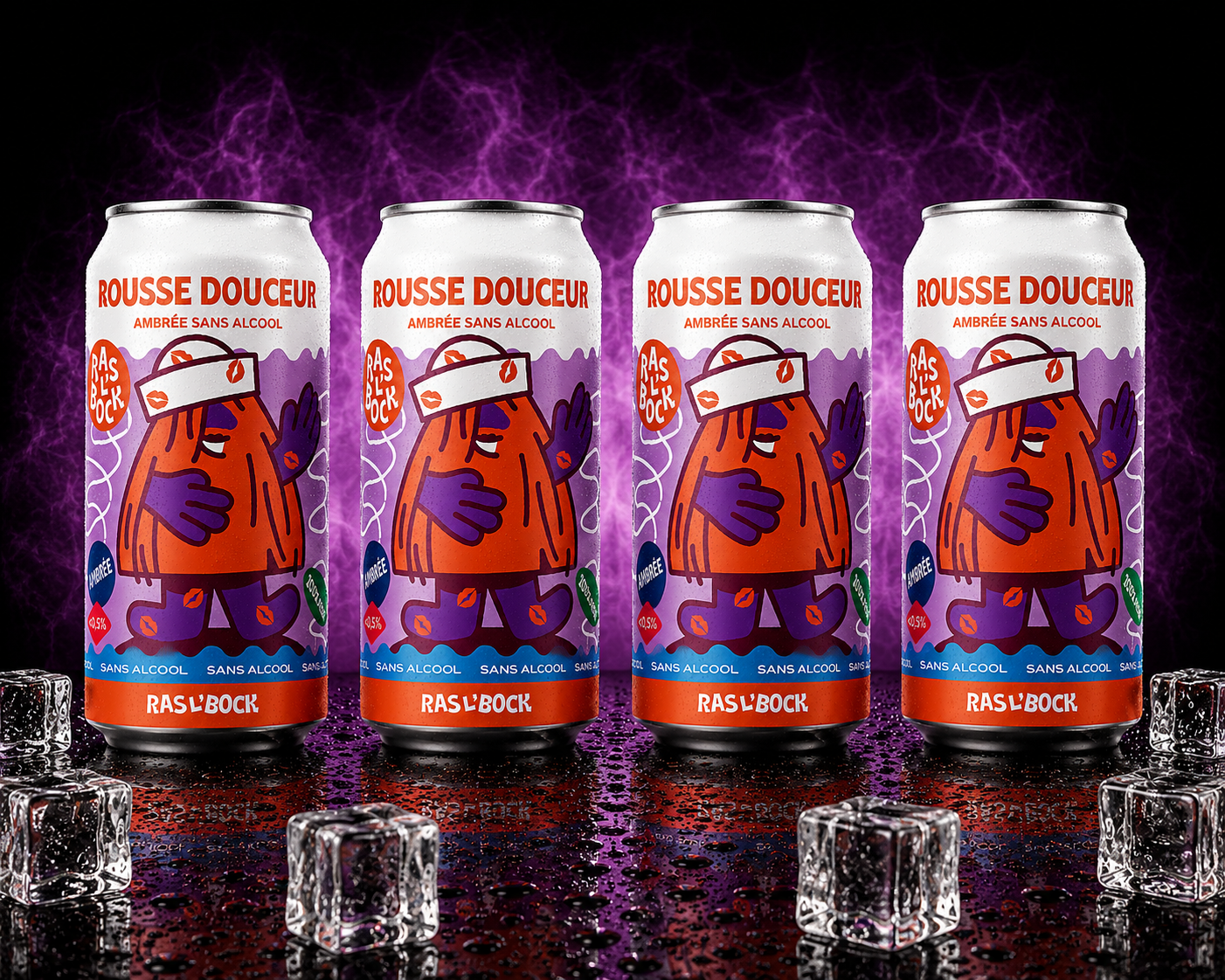 Ras l'Bock - Bière Rousse Douceur (Rousse) - Paquet de 4 x 473 ml