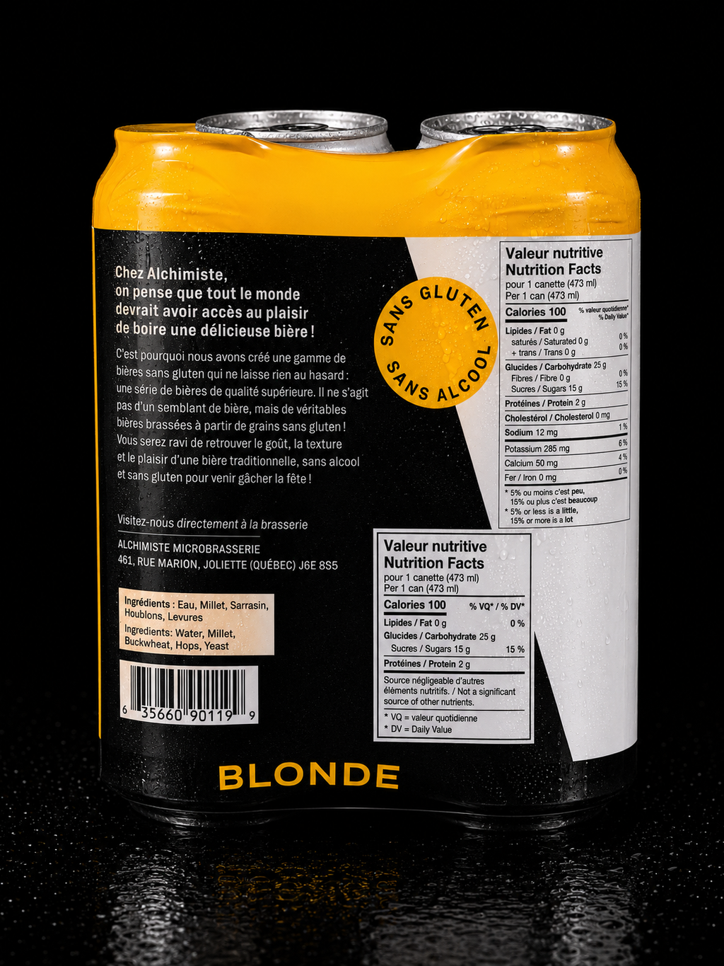 Alchimiste - Blonde SANS GLUTEN -- Paquet de 4 x 473ml