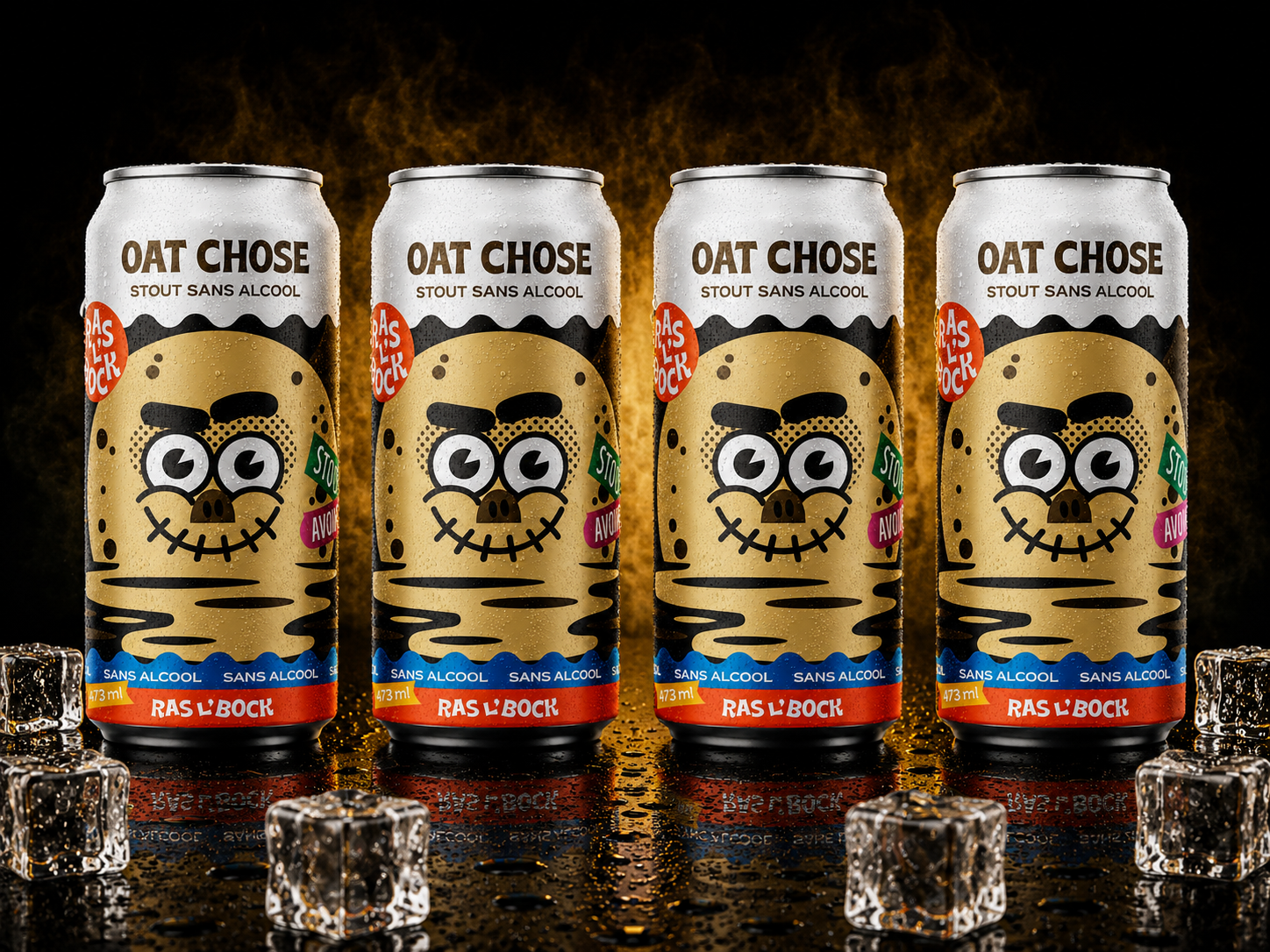 Ras l'Bock - Bière Oat Chose (Stout) - Paquet de 4 x 473 ml