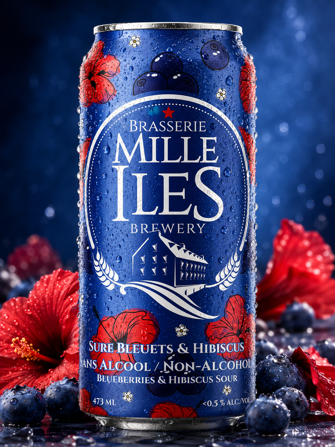Brasserie Mille îles - Bière Sure Bleuets Hibiscus - 473 ml