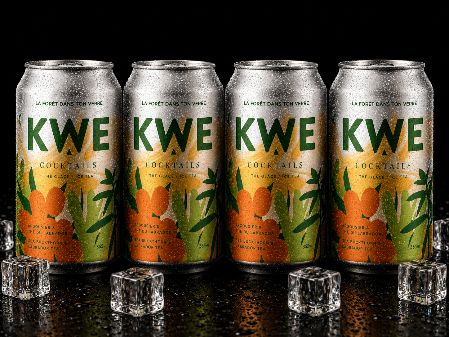 KWE Cocktails - Thé Glacé Nordique -  4 x 355 ml