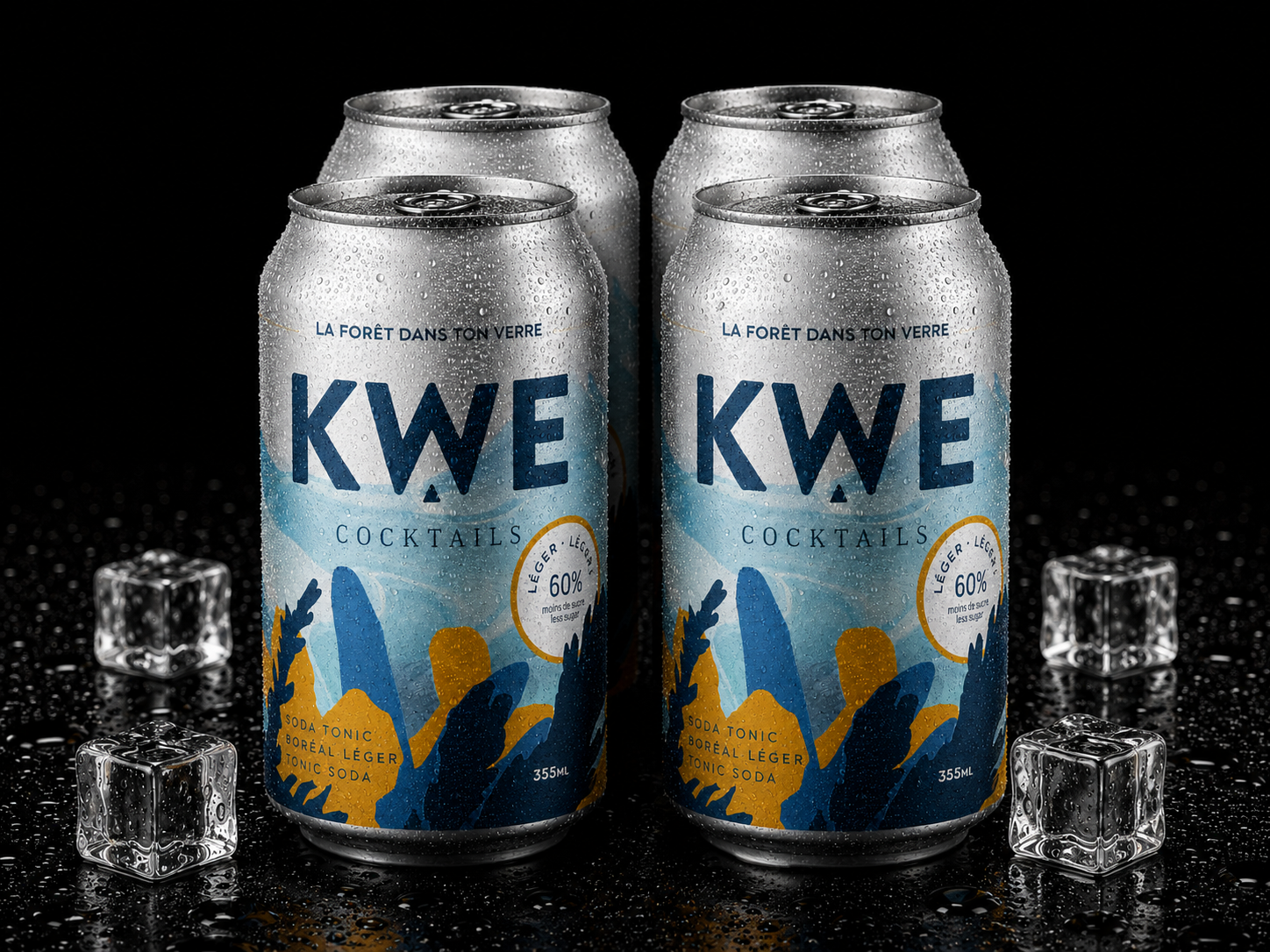 KWE Cocktails - Soda Tonic Léger - 4 x 355 ml