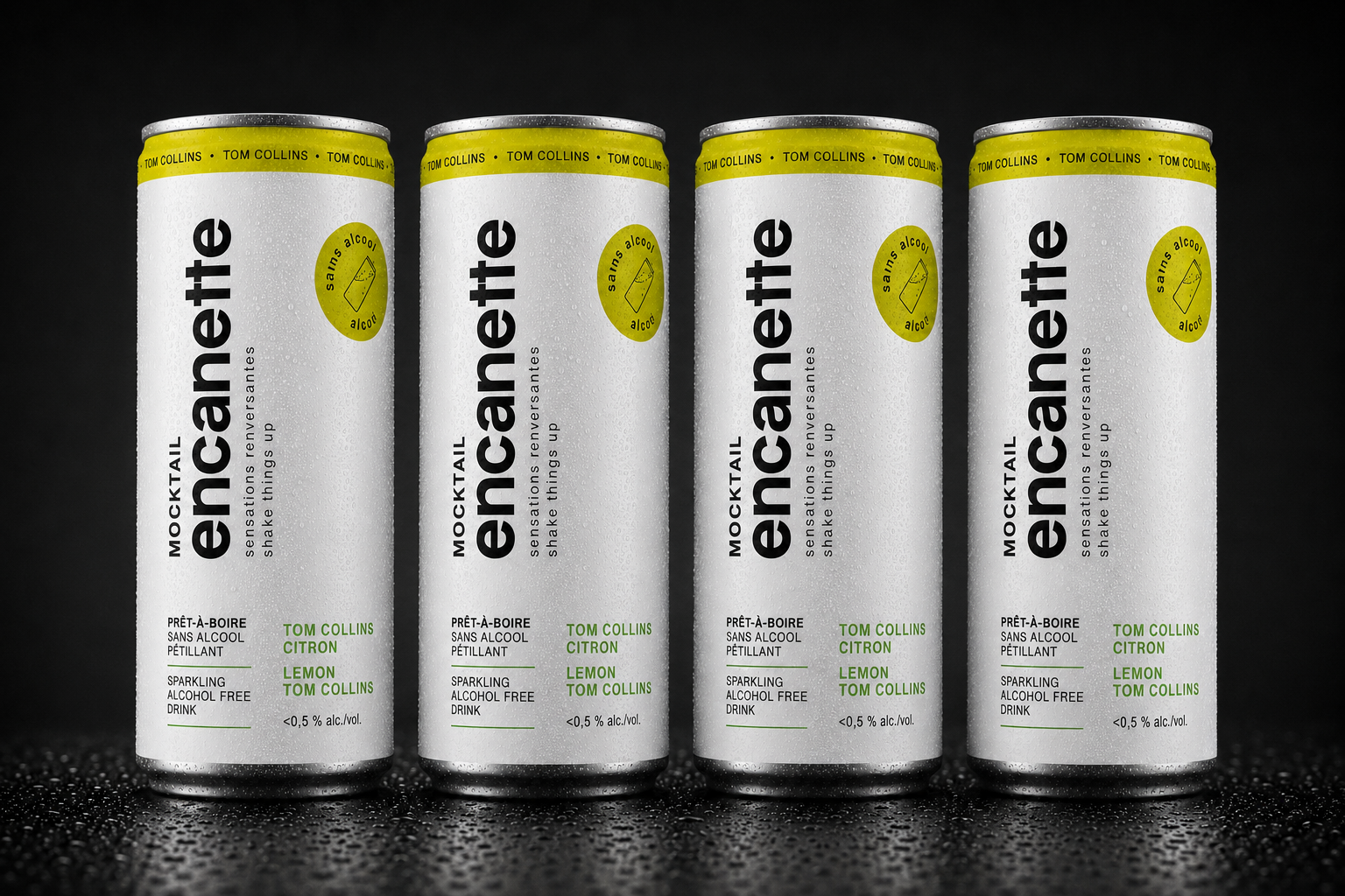 Breuvage Encanette - Tom Collins Gin Limonade - Paquet de 4 x 250 ml